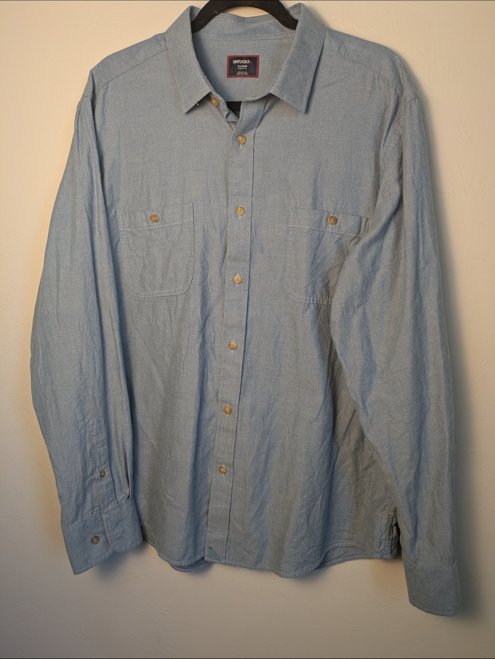 UNTUCKit Sky Blue Casual Button-Down Shirt Quality Versatile Unique Relaxed